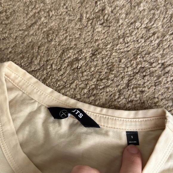 CUTS Almost Friday Crewneck Cropped Athletic Cream Short Sleeve Tee - Picture 3 of 8